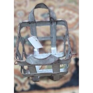 Galvanized Silver table Caddy Single Basket for napkins utensils floral bouquet